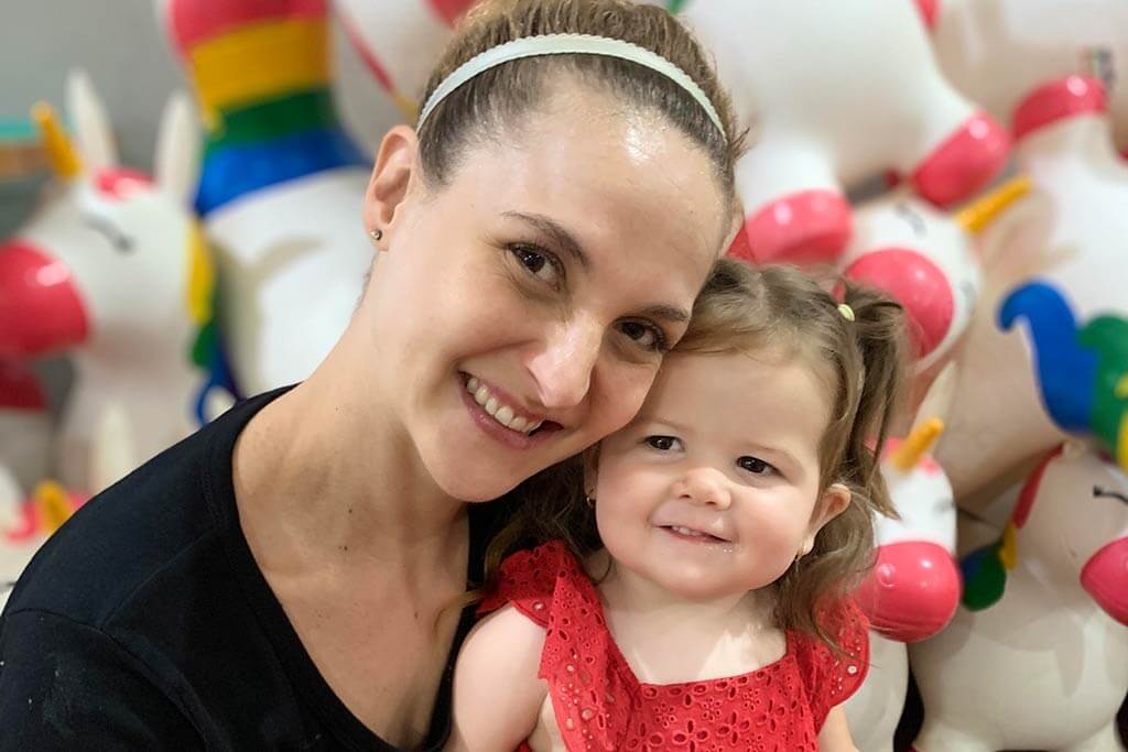 mother and daughter at a sensory activity